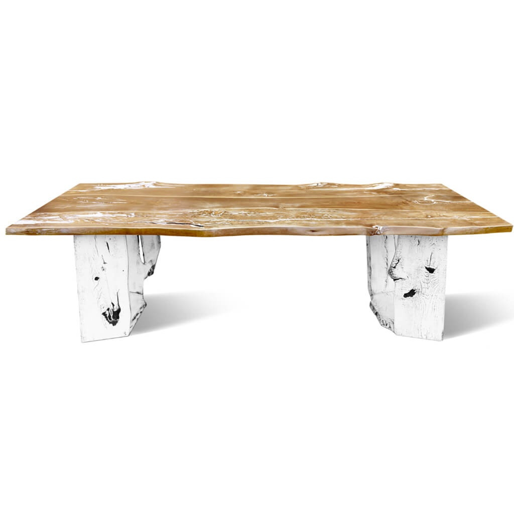 Urban-IQ | Rustic Live Edge Dining Table, Solid Oak Wood, 8 Seater, SCANDI071