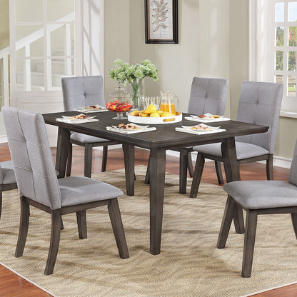 Ashland | Gray Rectangle Dining Table, Rubberwood, 6 Seater, 201-311GY