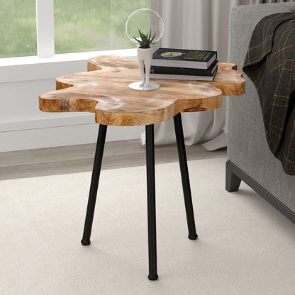 Pari | Live Edge End Table Metal Legs, Mango Wood, 501-515BK