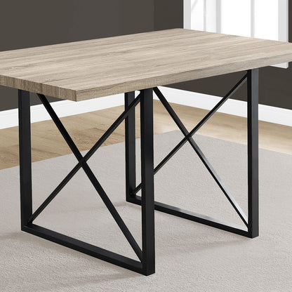 Dark Taupe Rectangular Table, MDF, Metal Legs, 332612