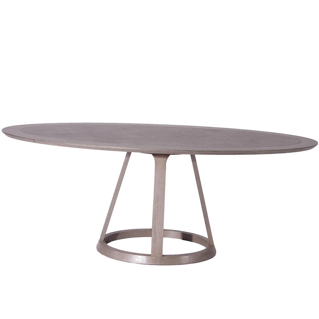 Florence |  Gray Oval Dining Table For 6, Modern Table, DT1636O-GRY Brand: Whiteline Modern Living Size: 79inW x 39inD x 30inH; Weight: 112lb; Shape: Oval Material: MDF; Top: Gray Ceramic and Gray Oak Veneer; Base: Gray Oak Veneer;  Seating Capacity: Seats 4-6 people; Color: Gray Oak 