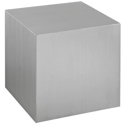 Cast |  Square Silver Steel End Table, EEI-2097-SLV