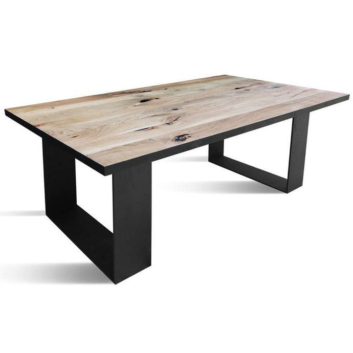 Tex | Rectangular Contemporary Wood Dining Table, Solid Oak, Metal Base, 8 Seater, SCANDI090