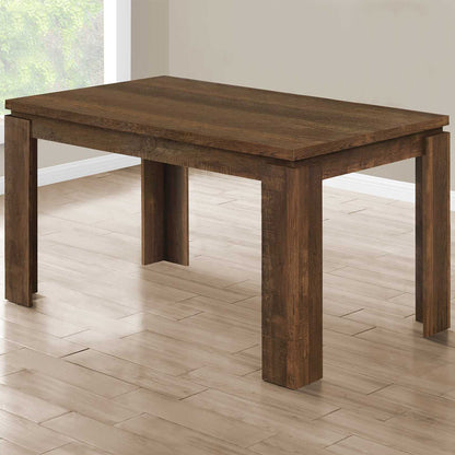 Reclaimed Wood Dining Table, 4 Leg Table, Rectangular, Oak Finish, 4512839643465 Brand: Homeroots, Size: 59inW x  35.5inD x  30.5inH, Weight:  74lb, Shape: Rectangular, Material: Reclaimed Wood, Oak Finish, Seating Capacity: Seats 4-6, Color: Natural Oak color