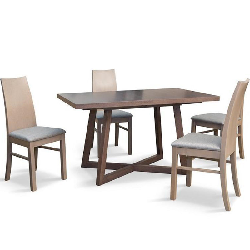 Brish | 6 Person Dining Table, Beech, Rectangular, Solid Extendable, DT0011 Brand: Maxima House Size: 55.1inW x  33inD x  30inH, Extended: 74.8inW x 33inD x  30inH, Weight: 110.2lb, Shape: Rectangular  Material: Beech Wood, Seating Capacity: Seats 4-6 people, Color: Dark Wood Color