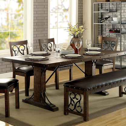 78" Paula | Rustic Wooden Dining Table, Solid, 6 Seater, IDF-3465T
