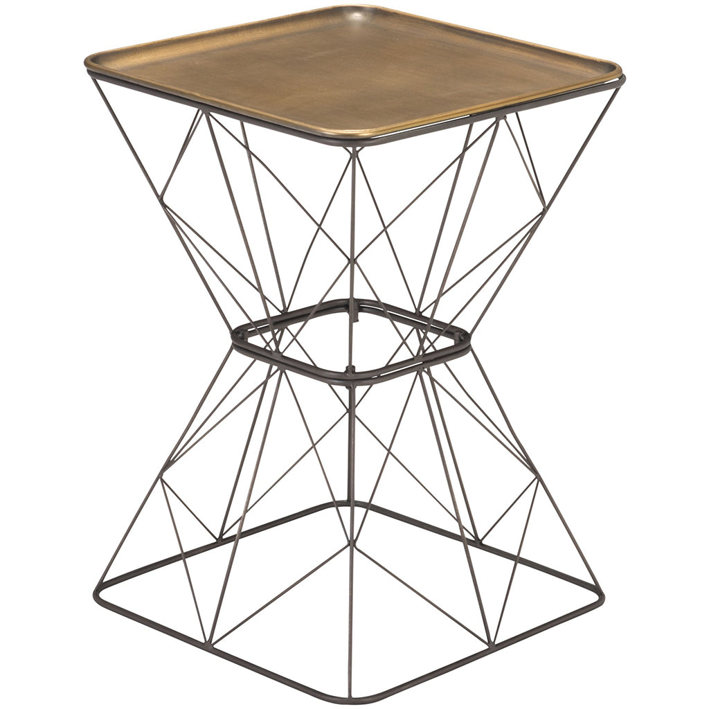 Timothy | 15.7" Gold and Black End Table, Stainless Steel, 394594