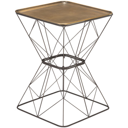 Timothy | 15.7" Gold and Black End Table, Stainless Steel, 394594