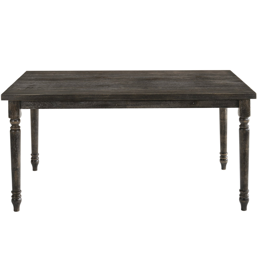 60 inch Farm Table, Rustic Style Wooden Dining Table, Rectangular, Gray, BM214963 Brand: Benzara; Size: 60inW x 36inD x 30inH Weight: 73lb; Shape: Rectangular; Material: Wood Chemicals: Formaldehyde; Seating Capacity: Seats 4-6 people; Color: Gray