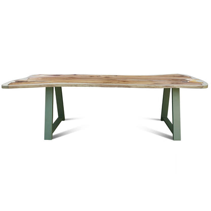 Urban 600 | Oak Live Edge Table, Handmade, Polymer Resin Filled Top, Metal Legs, 8 Seater, SCANDI050