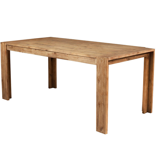 Seashore Acacia Antique Dining Table, Table For 6, Rectangular, Solid Acacia Wood, 8868-01; Brand: Alpine Furniture; Size: 35.5inW x 71inD x 31inH Weight: 97lb; Shape: Rectangular; Material: Acacia Solids Seating Capacity: Seats 4-6 people; Color: Sandblasted antique color