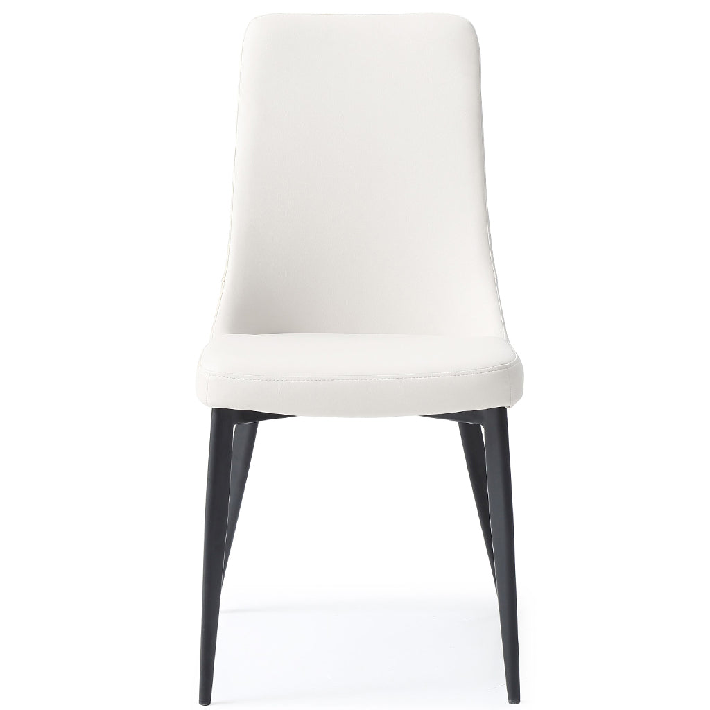 Luca Dining Chair, Set of 2, White, Faux Leather, Metal, DC1472-WHT Brand: Whiteline Modern Living, Size: 22inW x 18inD x 35inH, Weight:  27lb, Color: White, Legs: Matte Black, Assembly Required: Yes, Avoid Power Tools!