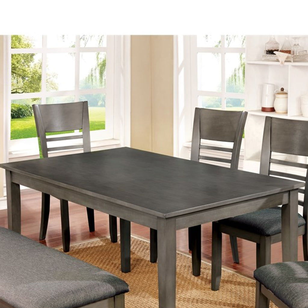 Tristen | 60 Dining Table Rectangle, Wood, Gray Finish, 6 Seater, IDF-3916GY-T-60