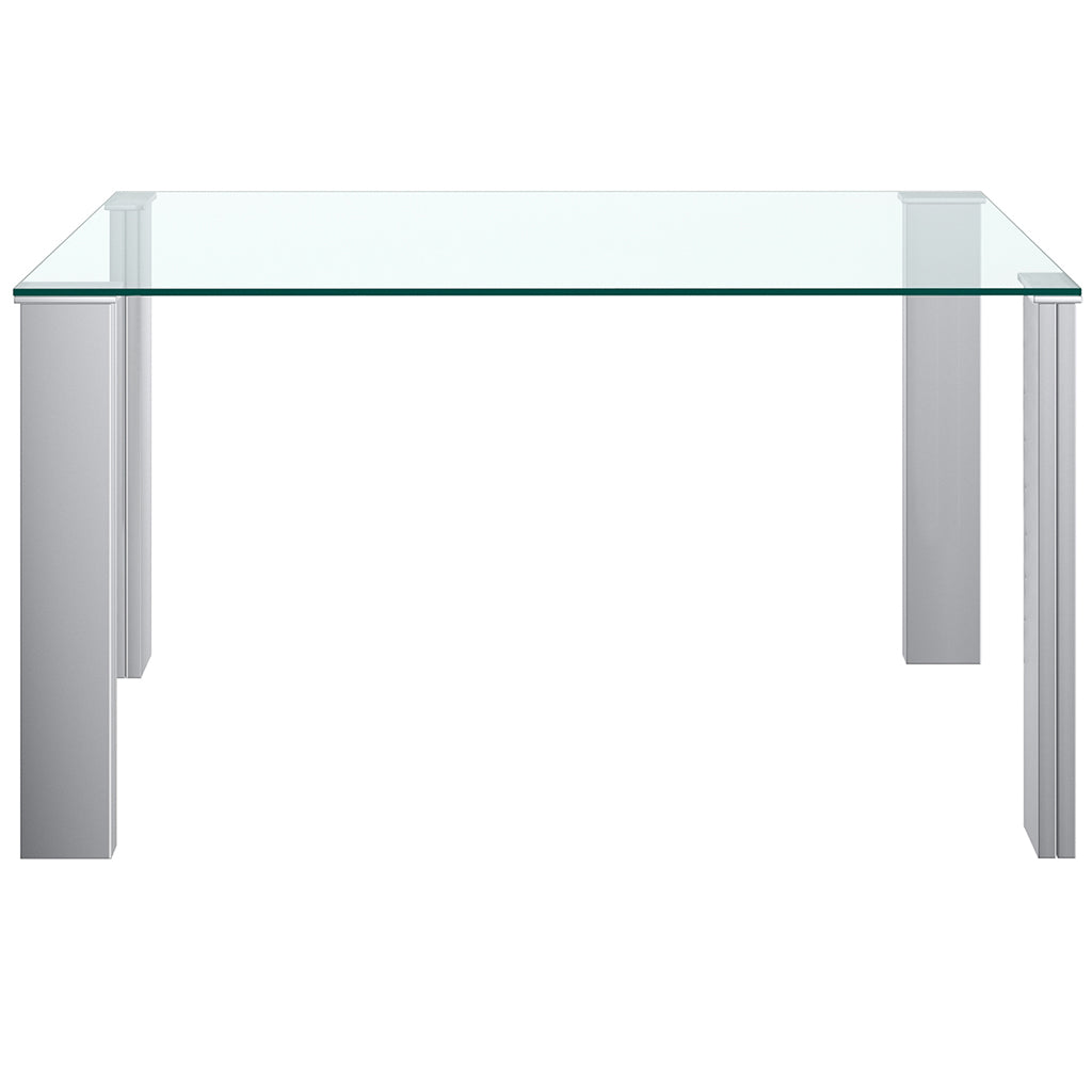 Frankfurt | Modern Stainless Steel Dining Table With Glass Top, 201-165