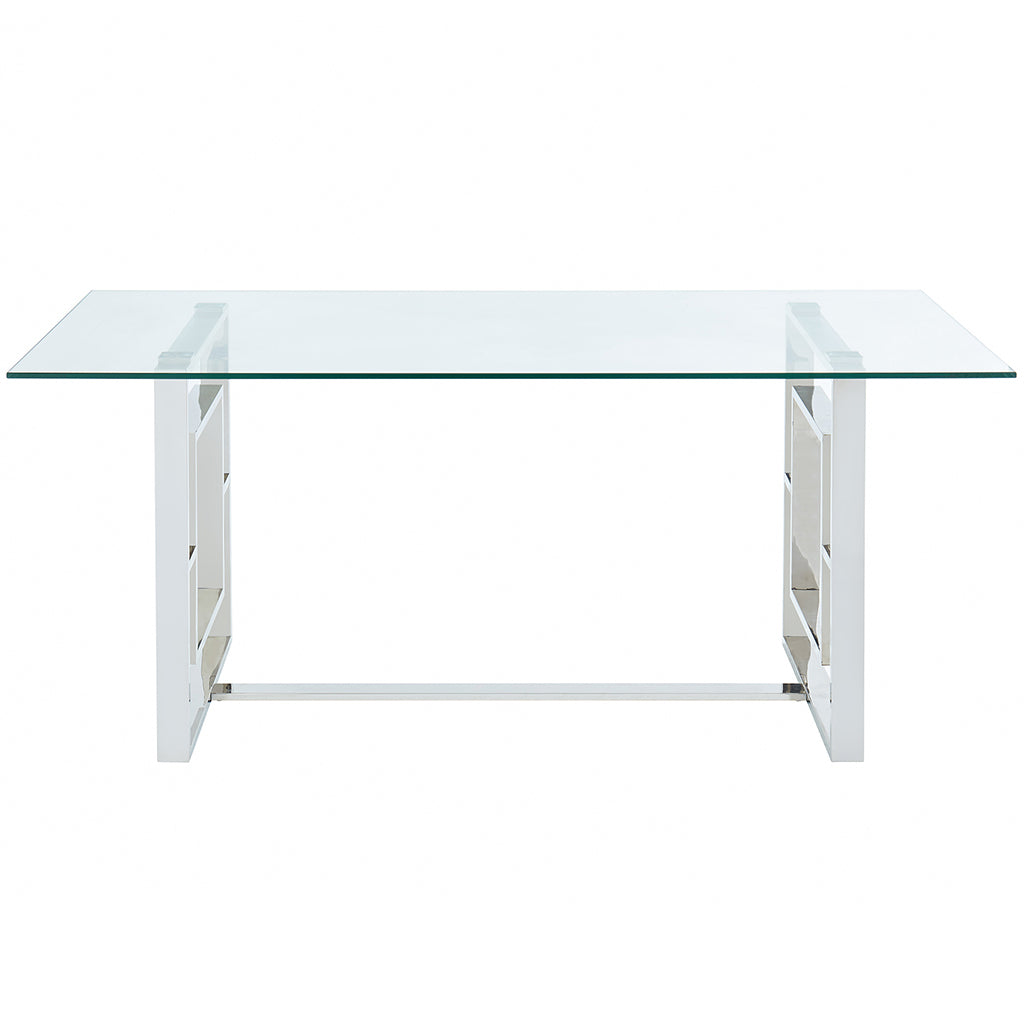 Eros | Glass and Chrome Dining Table, Modern 4 Seater, 201-482CH