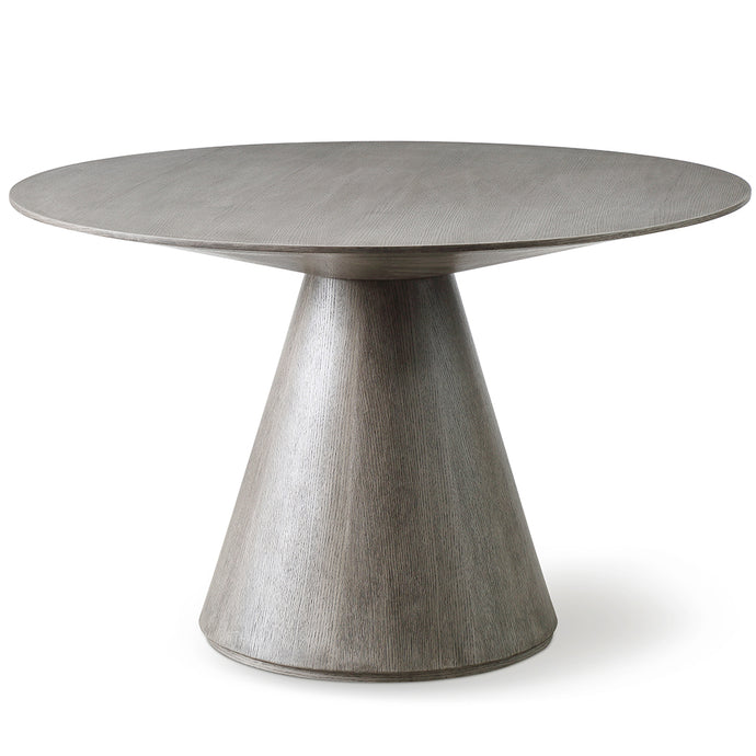 Kira | 47 Inch Round Table, MDF Table, Gray Oak Veneer Top And Base Brand: Whiteline Modern Living; Size: 47inD x 30inH Weight: 84lb; Shape: Round; Material: MDF, Gray Oak Veneer Top & Base Seating Capacity: Seats 2-4 people; Color: Gray Oak Veneer, DT1428-GRY