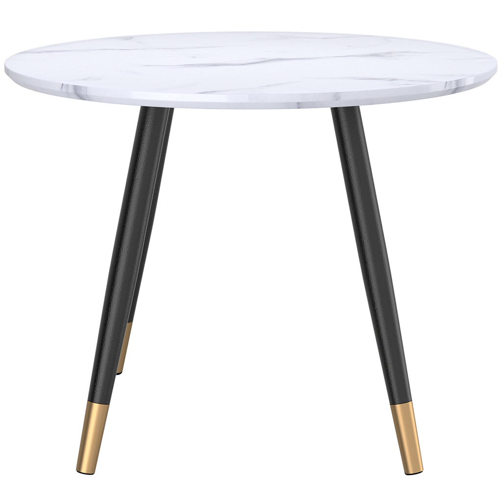 Emery | MCM Round Dining Table, MDF Top, Metal Legs, 4 Seater, 201-294RND-WT