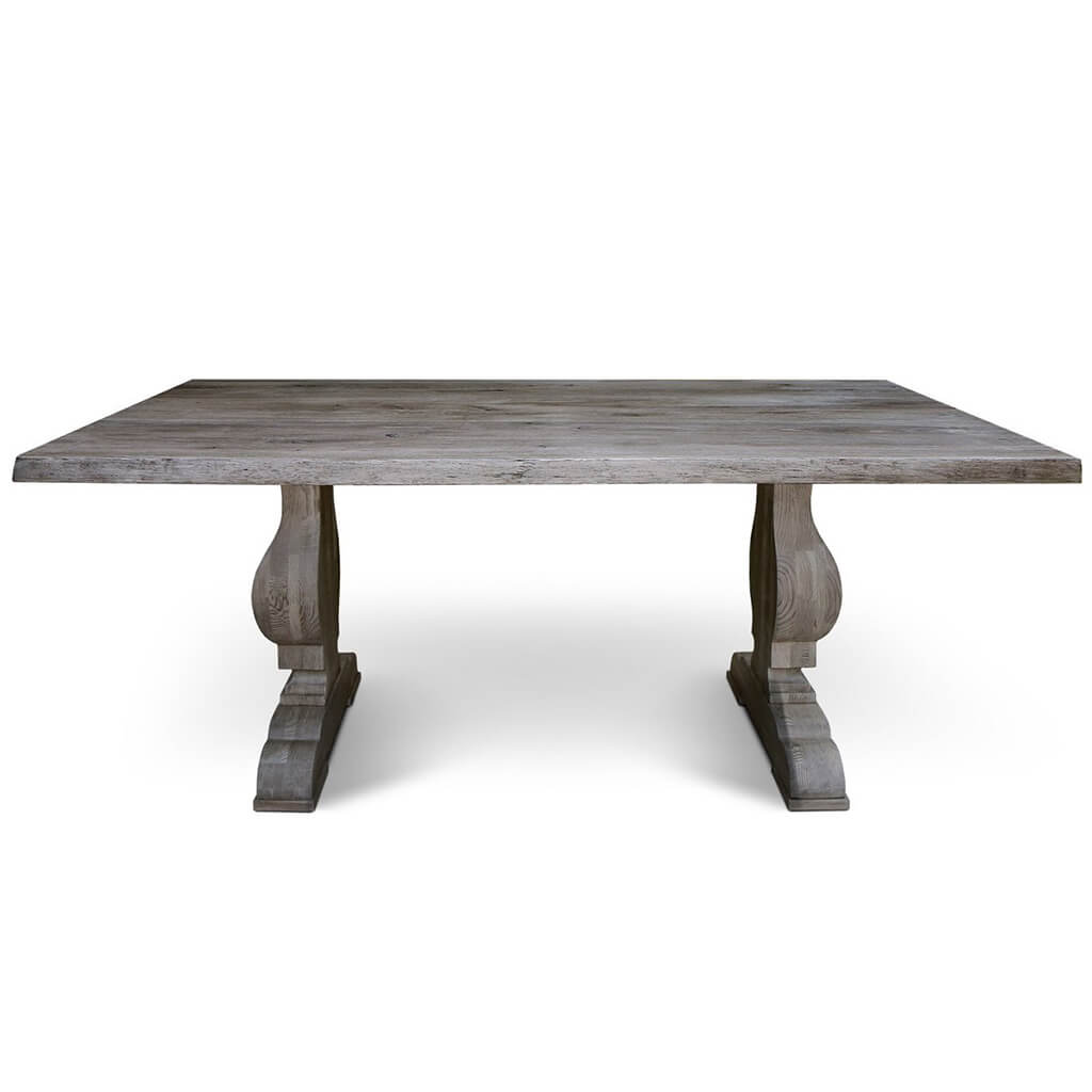 Baum Epo | Live Edge Farmhouse Table, Solid Oak Wood, 6 Seater, SCANDI045