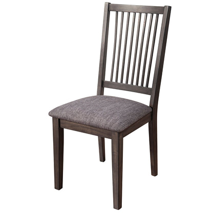 Lennox Dining Chair, Set of 2, Dark Tobacco Color, Upholstered, Rubberwood Solids & Medium Density Fiberboard, 5164-02, Brand: Alpine Furniture, Size: 18.5inW x 21.5inD x 39inH, Seat height:  19in/ 46cm, Material: Rubberwood Solids & Medium Density Fiberboard, Color: Dark Tobacco, Dark Grey Polyester Seat 