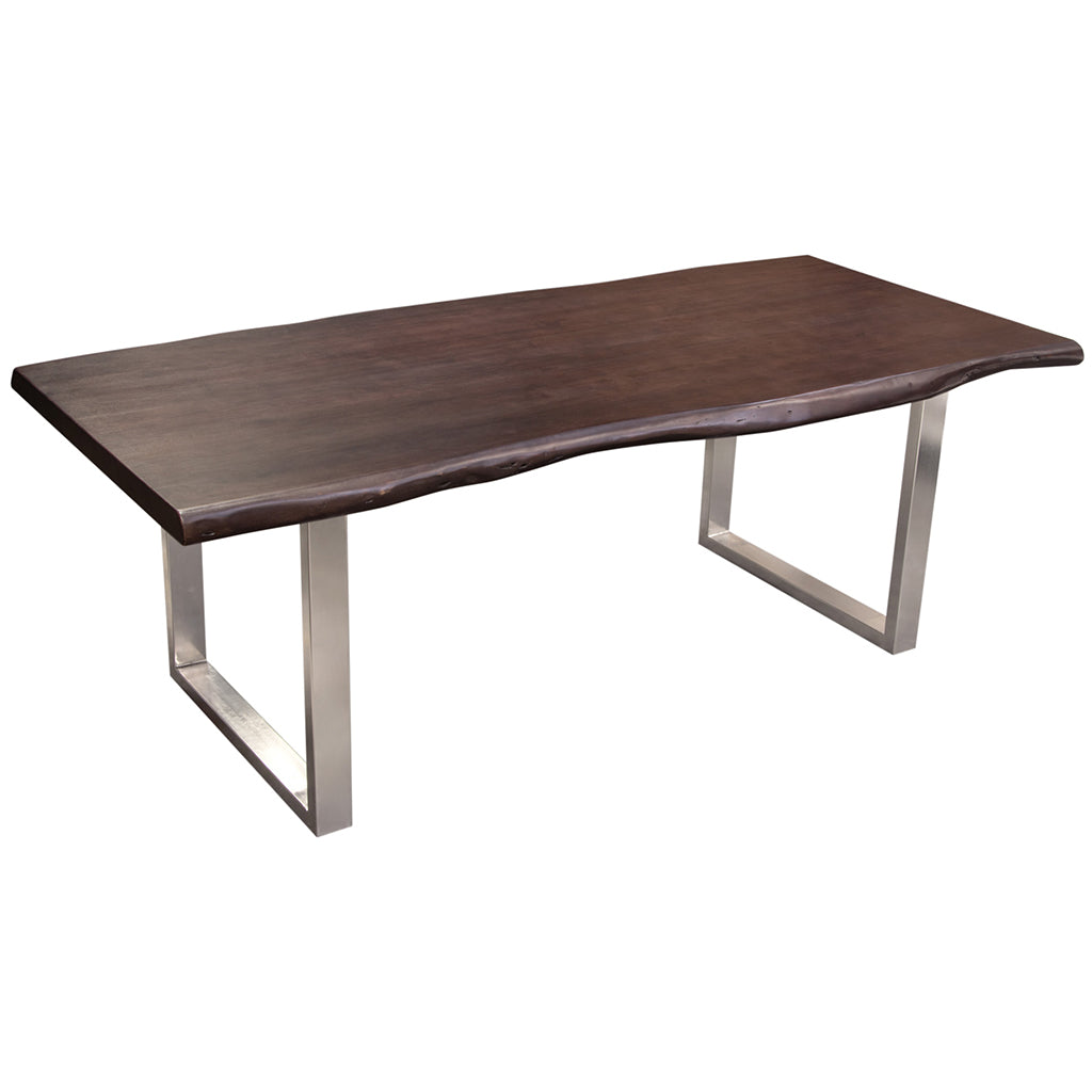 86" x 40" Bowen Dining Table, Live Edge Shape, Acacia Wood, 6 Seater