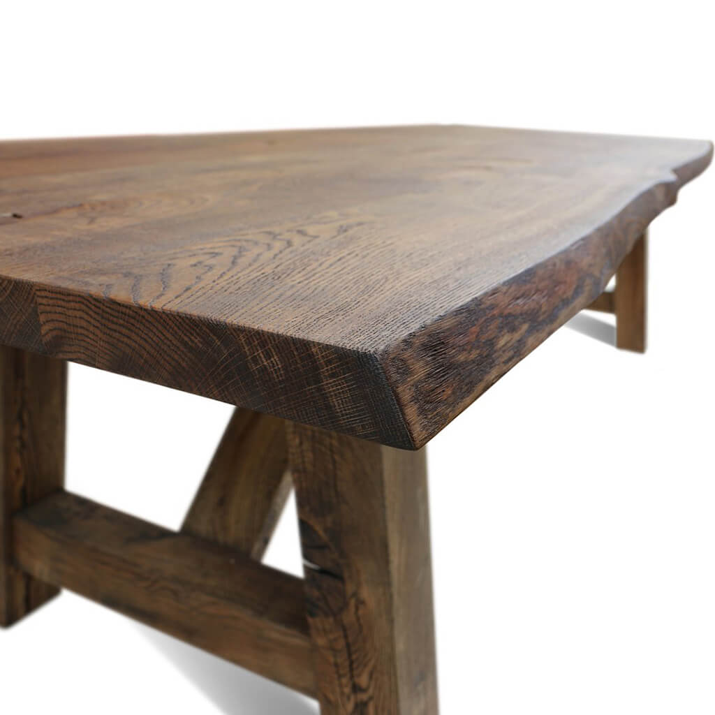 Baum-1812 | Live Edge Solid Wood Dining Table, Oak, 10 Seater, SCANDI055