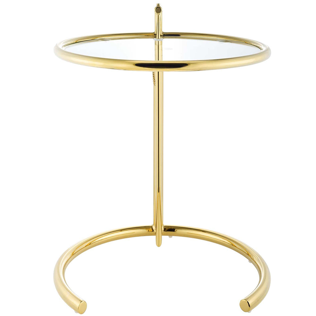 Eileen | Glass and Gold End Table, Adjustable Height, EEI-3580-GLD 