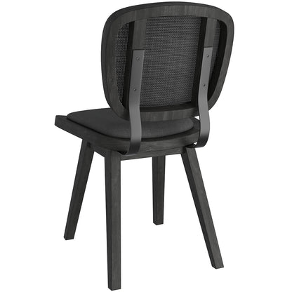 Aster | Charcoal Linen Dining Chairs, Set of 2, Rubberwood, 202-615CH