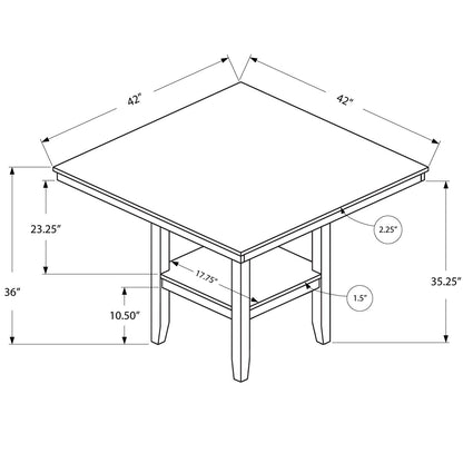 42 Inch Square Wooden Table For 4, Solid Wood & Veneer, Dark Brown, 4512839707747 Brand: Homeroots, Size: 42inW x 42inD x 36inH, Weight:  68lb, Shape: Square, Material: Solid wood, Seating Capacity: Seats 2-4 people, Color: Dark Brown