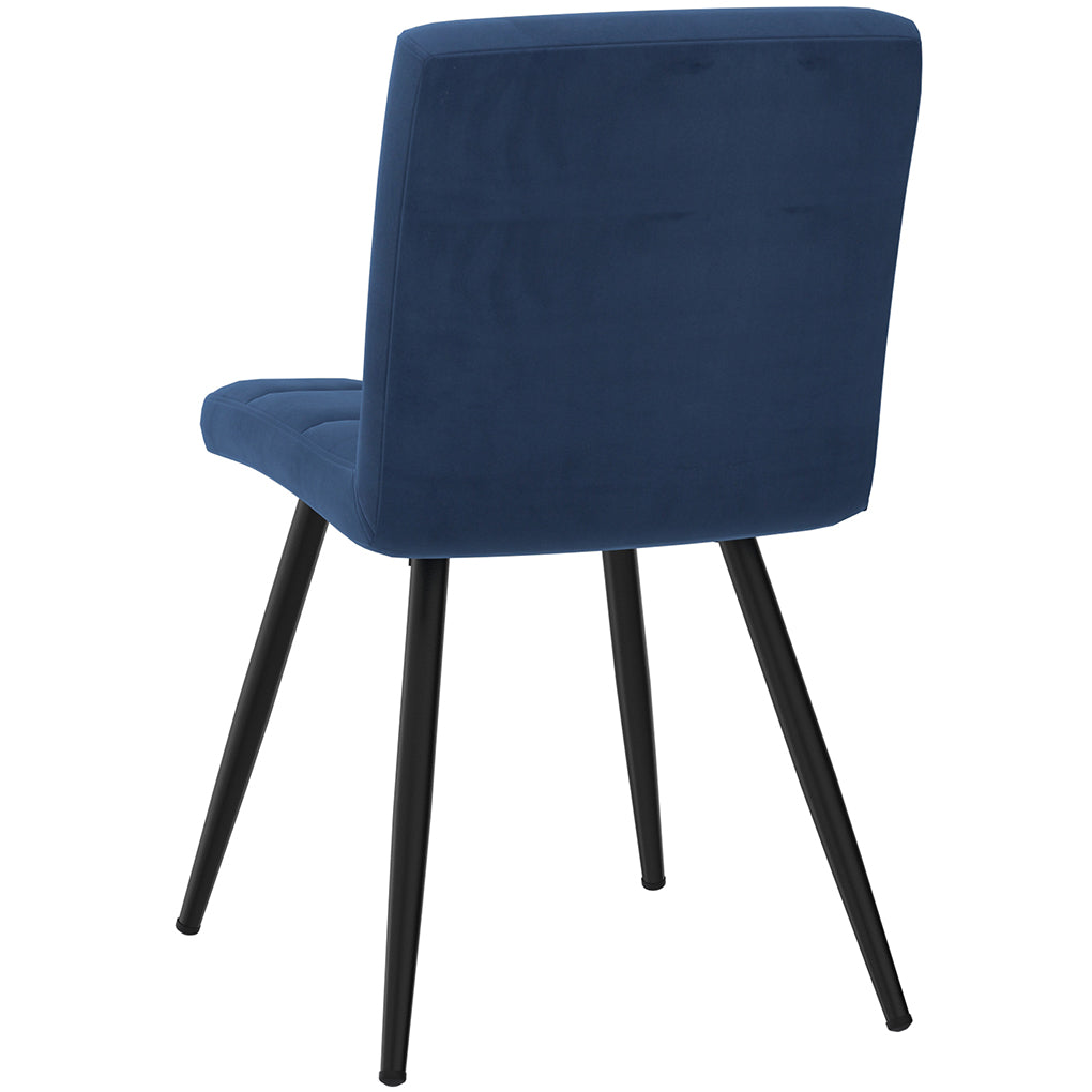 Suzette | Blue Velvet Dining Chairs, Set of 2, Metal Legs, 202-476BLU