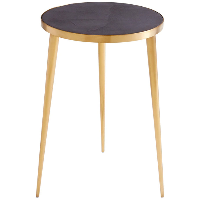 Bremen | Modern Golden Color Round End Table, Concrete Top, 10500