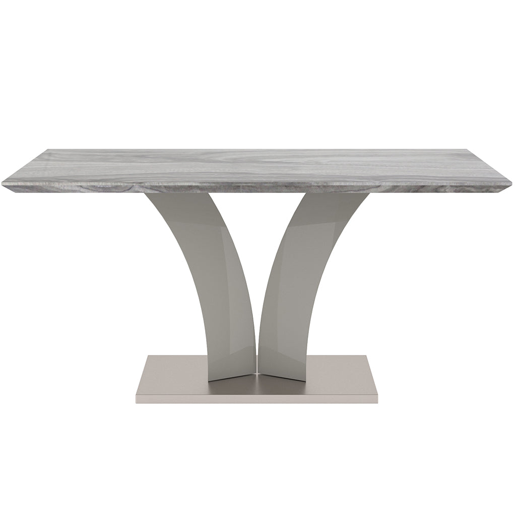 Napoli | Faux Marble Dining Table For 6, MDF & Stainless Steel Base, 201-545GY
