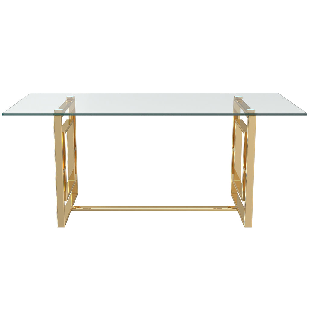 Eros | Glass Gold Dining Table, Modern 4 Seater, 201-482GL