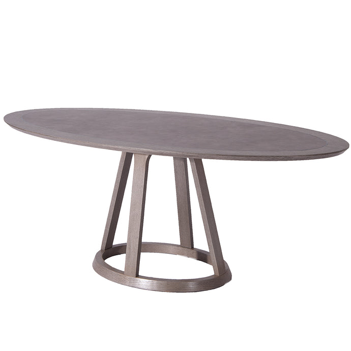 Florence |  Gray Oval Dining Table For 6, Modern Table, DT1636O-GRY Brand: Whiteline Modern Living Size: 79inW x 39inD x 30inH; Weight: 112lb; Shape: Oval Material: MDF; Top: Gray Ceramic and Gray Oak Veneer; Base: Gray Oak Veneer;  Seating Capacity: Seats 4-6 people; Color: Gray Oak 
