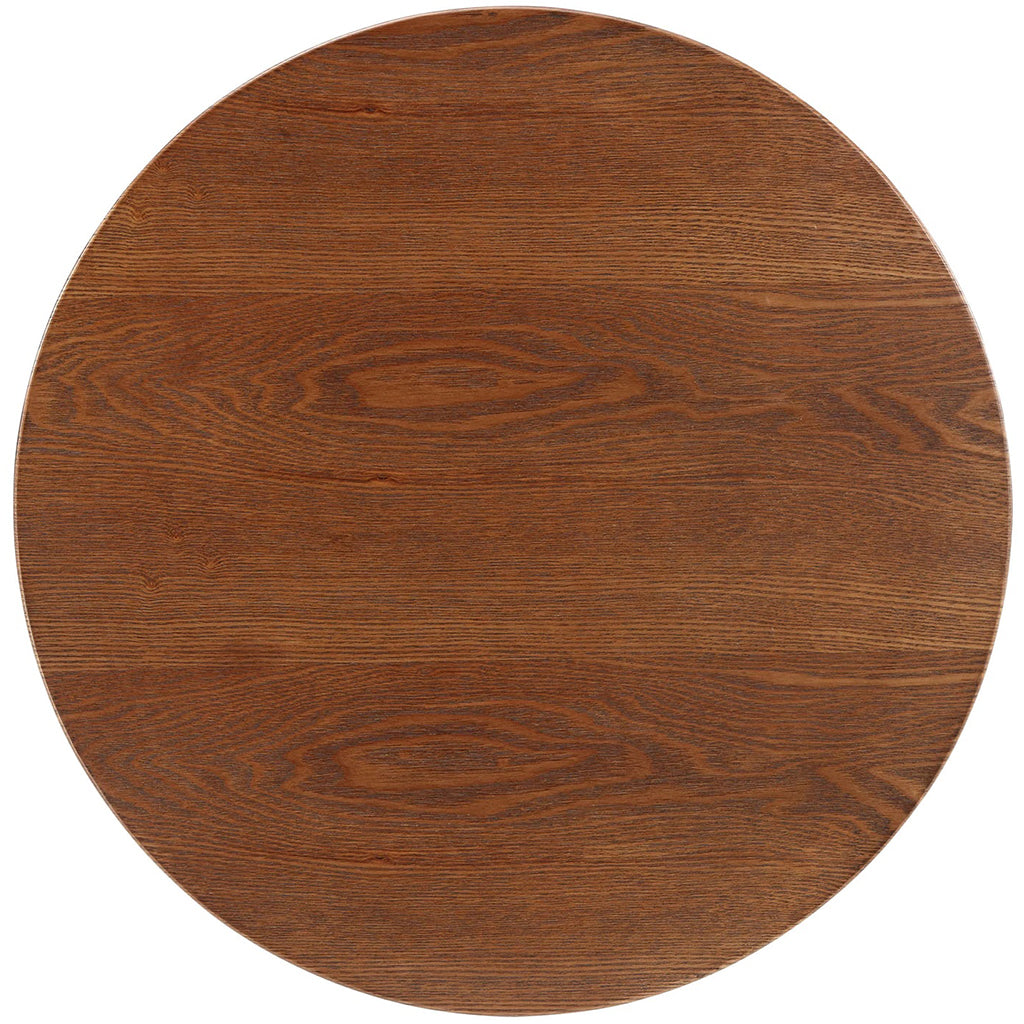 Lippa | Wood Top Pedestal End Table, Ash Veneer, EEI-270-BLK