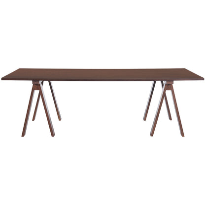 Amorium | Mid Century Modern Walnut Dining Table, Rectangular, 4512822830445 Brand: Homeroots, Size: 94.5inW x  39.4inD x  29.5inH, Weight: 105lb, Shape: Rectangular, Material: Walnut Wood, Seating Capacity: Seats 6-8 people, Color: Natural Walnut Wood Color