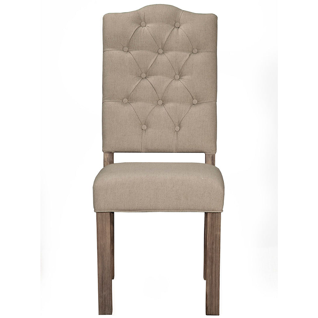 Fiji Dining Chair, Set of 2, Champagne Color, Upholstered, Mahogany Solids & Okoume Veneer, ORI-814-02, Brand: Alpine Furniture, Size: 24inW x 19inD x 45inH, Material: Mahogany Solids & Okoume Veneer, Color: Champagne Color