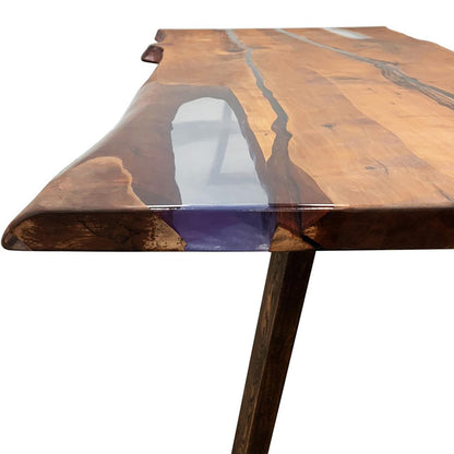 Veprevo | Live Edge Table, Solid Hornbeam Wood Filled With Polymer Resin, MHM014 Brand: Maxima House Size: 70.8inW x  37.4inD x  29.5inH, Weight: 168lb, Shape: Rectangular, Live Edge, Material: Solid Hornbeam Wood filled with Polymer Resin, Seating Capacity: Seats 4-6 people, Color: Natural Wood Color 