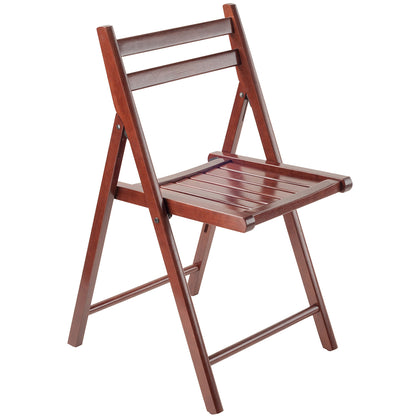 Robin Folding Chair, Set of 4, Brown Color, Walnut Wood, 94415 Brand: Winsome Wood, Size: 17.64inW x 20.10inD x 32.28inH, Seat height: 17.4in, Weight: 39lb, Material: Walnut Wood, Solid, Color: Dark Brown, Assembly Required: No! Weather Resistant: No