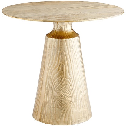 Oregonia | Round Brass Pedestal End Table, Aluminum, 10628