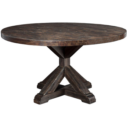 Newberry Solid Round Table, Contemporary Round Table For 4, Wooden Round Table, Solid Pine Wood, Plywood, 1468-25