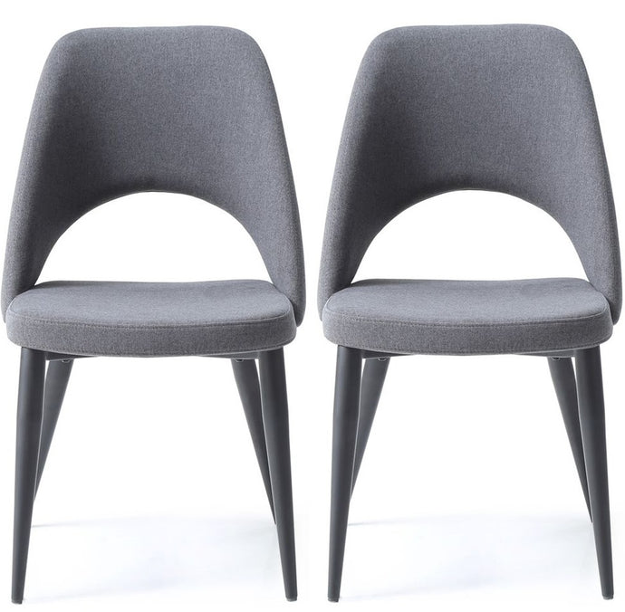 Audrey Dining Chair, Set of 2, Blue Navy, Metal Legs, DC1473-NVY Brand: Whiteline Modern Living Size: 28inW x 20inD x 34inH, Weight:  31lb, Color: Navy Blue , Legs: Matte Black 