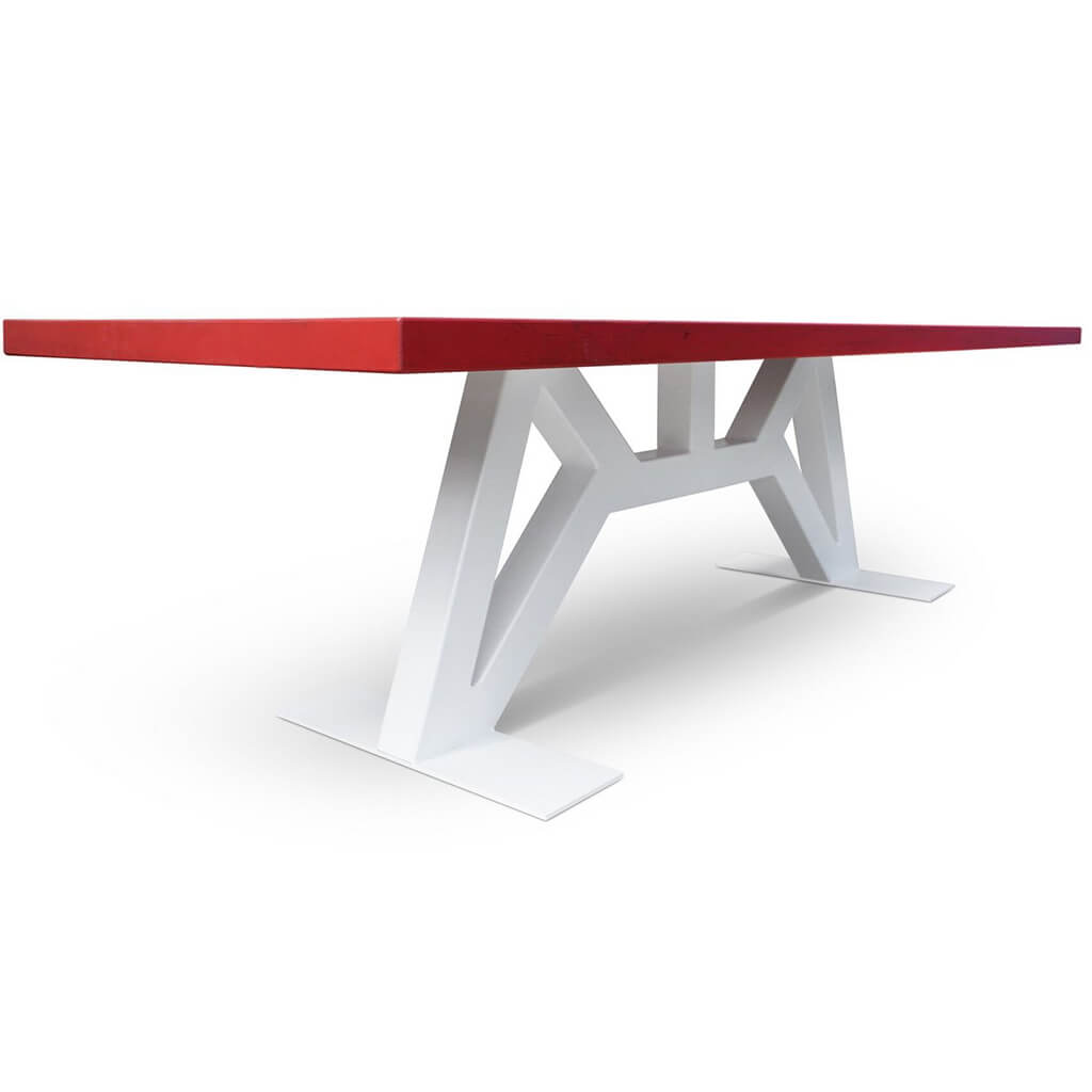 GROG | Modern 10 Seater Dining Table, Rectangular, Red & White Color, SCANDI031