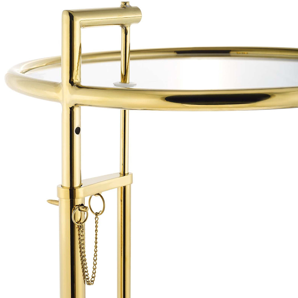 Eileen | Glass and Gold End Table, Adjustable Height, EEI-3580-GLD 