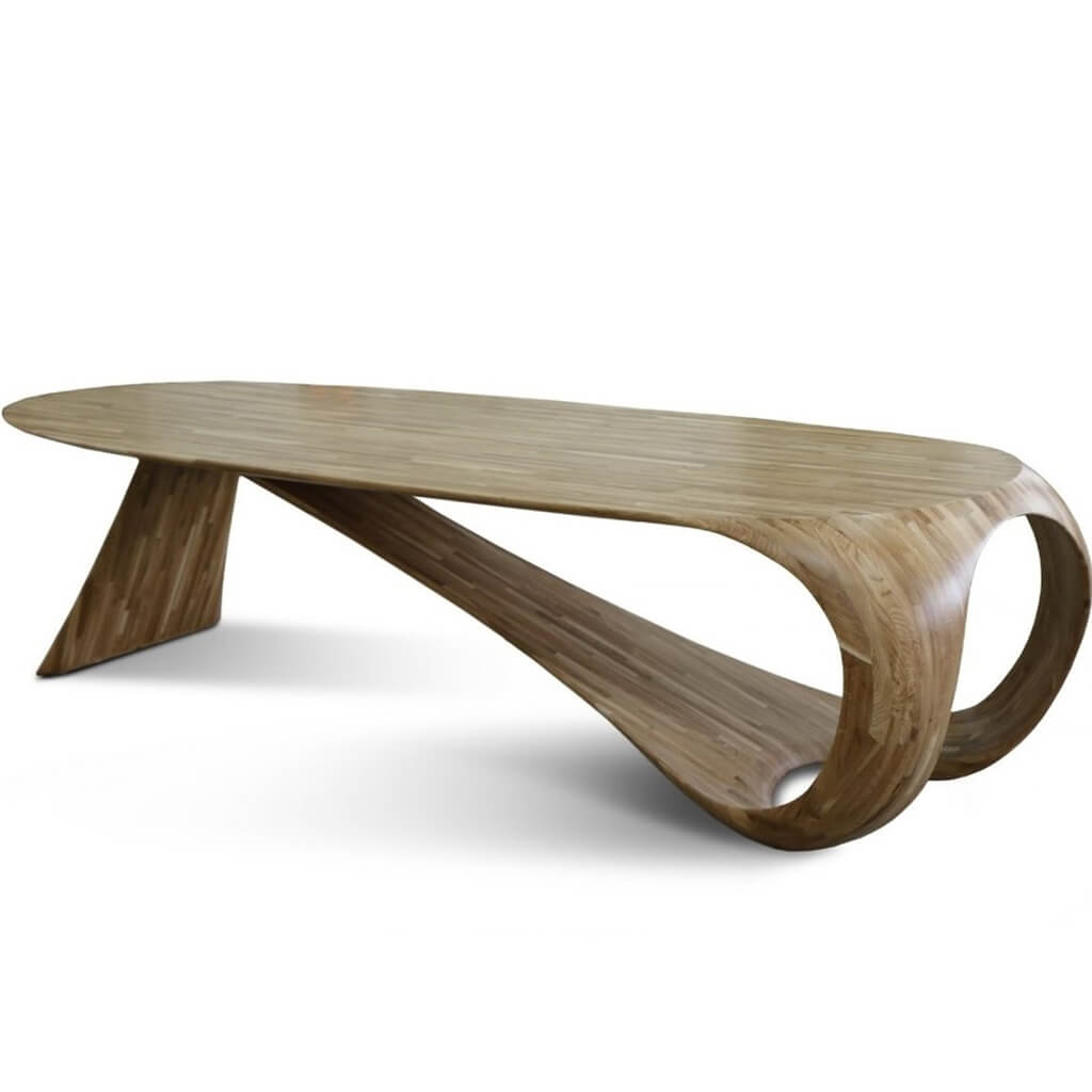 Ganza | Oval Wood Dining Table, 8 Seater, Handmade, SCANDI076