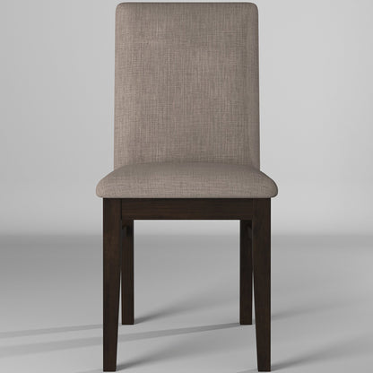 Olejo Dining Chair, Set of 2, Chocolate Color, Upholstered, Solid Pine and Plywood, 3315-02, Brand: Alpine Furniture, Size: 18inW x 24inD x 36.5inH, Material: Solid Pine and Plywood, Color: Chocolate Color