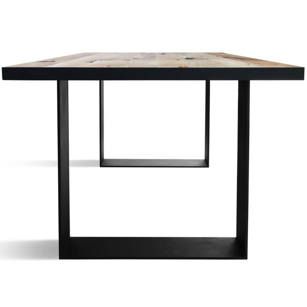 Tex | Rectangular Contemporary Wood Dining Table, Solid Oak, Metal Base, 8 Seater, SCANDI090