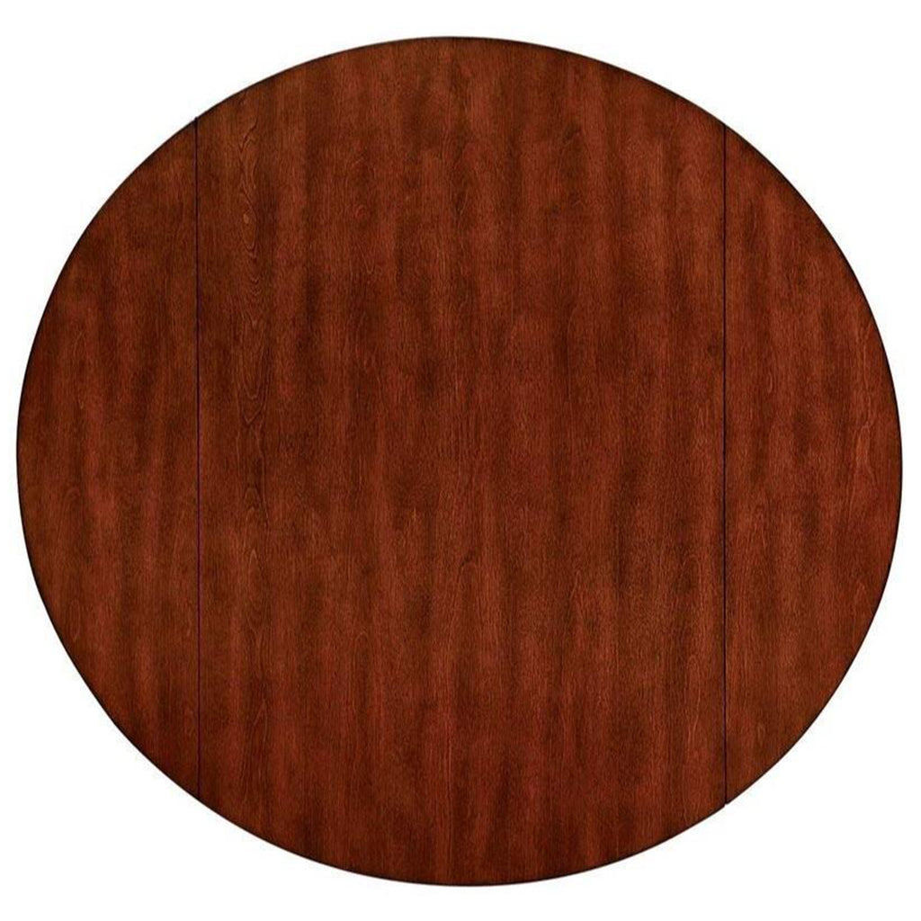 Benzara Transitional Style Double Drop Leaf Table, Round, Wooden, Brown, BM123803 Size: 42inW x 42inD x 30inH; Weight: 52.25lb Shape: Round; Material: Wood; Seating Capacity: Seats 2-4 people; Color: Brown