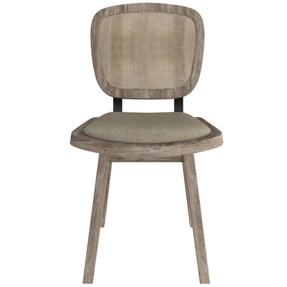 Aster | Light Wood Linen Dining Chairs, Set of 2,  202-615BG