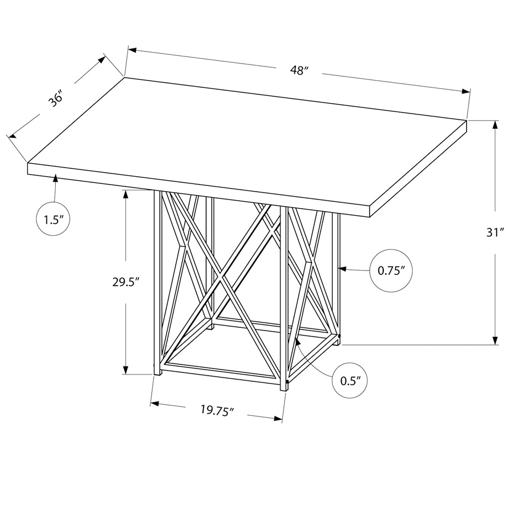 48" x 36" Modern Light Wood Dining Table, 4 Seater, 332583