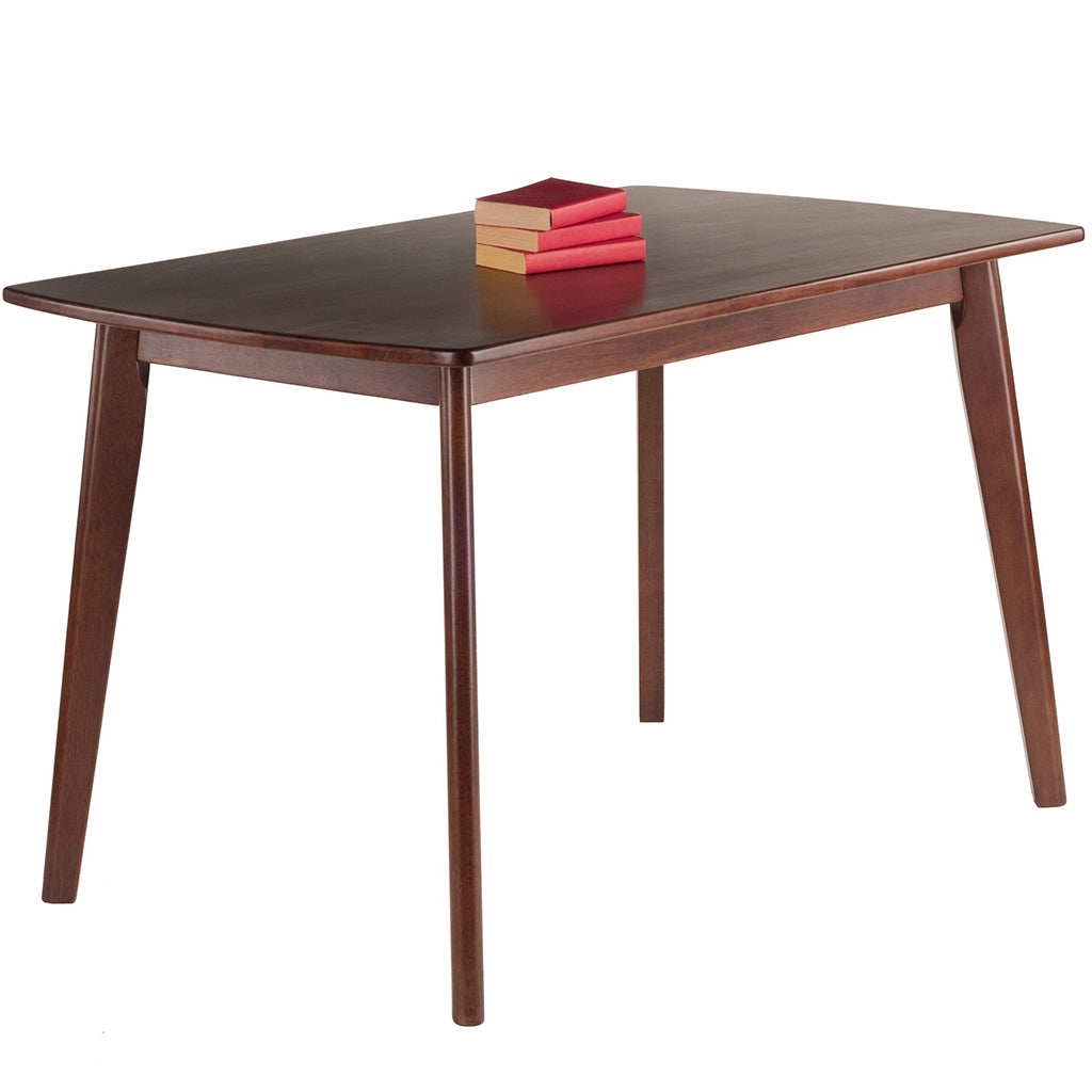 Winsome Shaye Rectangular Table For 4, Walnut, Dining Table, 94848 Size: 47.24inW x 29.53inD x 29.13inH; Weight: 44lb; Shape: Rectangular Material: Walnut Wood; Seating Capacity: Seats 2-4 people; Color: Dark wood color